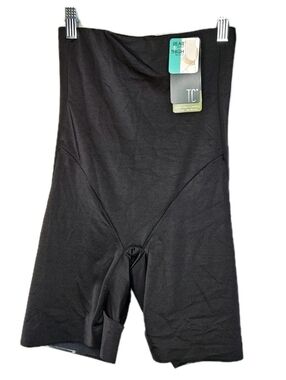 TC Fine Intimates Shapewear Rear Boost Thigh Reduce Sz L Black High Waisted Nwt